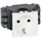 Mosaic Розетка с заземлением со шторками белая