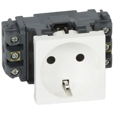 Mosaic Розетка с заземлением со шторками белая