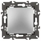 Кнопка, 10АХ-250В, Elegance, алюминий (10/100/2500) 14-1111-03