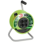 Удлинитель силовой RP-4e-3х0.75-20m на пластиковой катушке c заземлением 4 розетки 20м ПВС 3х0,75мм2