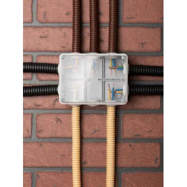 Коробка распаячная КМР-050-041пк пылевлагозащищенная10 мембранных вводов уплотнительный шнур прозрачная крышкой (150х110х70) PROxima