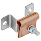 Держатель-зажим соединительный круглого проводника-12мм опорный L-30-40мм медь