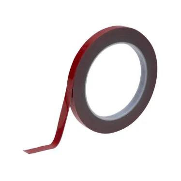 Двухсторонний скотч, серый, на HBA акриловой основе, 9 мм, ролик 5 м