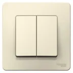 Выключатель BLANCA двухклавишный скрытой установки (схема 5) 6а 250в молочный