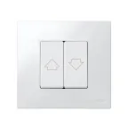 Механизм для управления жалюзи (кнопки без блокировки), 10А 250В, S27, белый