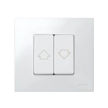 Механизм для управления жалюзи (кнопки без блокировки), 10А 250В, S27, белый