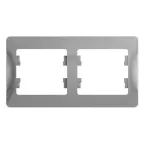 GLOSSA Рамка горизонтальная 2 поста алюминий