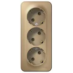 Розетка BLANCA наружная трехпостовая, с заземлением, без шторок, с изолирующей пластиной, 16А, 250В, титан