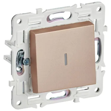 SKANDY Выключатель 1-клавишный проходной с индикацией 10А SK-V08Sa песочный IEK