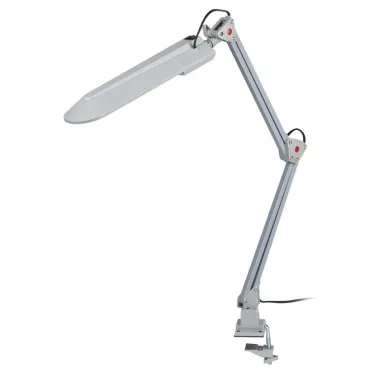Светильник настольный с лампой PL на струбцине серый NL-201-G23-11W-GY ЭРА