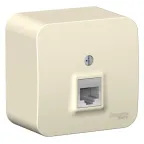 Розетка BLANCA наружная компьютерная RJ45, кат.5e, с изолирующей пластиной, молочный