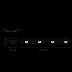 Светильник под светодиодную лампу ДСП 2хG13 AC 220В IP65 1576х60х55мм Пластик сквозная проводка для лампы 1500мм LITE Gauss