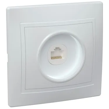 КВАРТА Розетка компьютерная белая