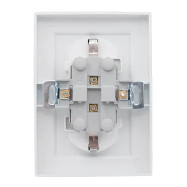 Розетка Минск 2-местная СП с заземлением 16А белая защитные шторки