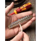 Шина нулевая 8х12мм 125А 12 отверстий крепеж по краям латунь PROxima