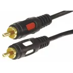 Шнур 2 RCA - 2 RCA, 1.5 м., черный GOLD