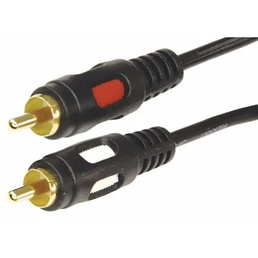 Шнур 2 RCA - 2 RCA, 1.5 м., черный GOLD