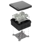 Коробка огнестойкая разветвительная для о/п двухкомпонентная 60-0303-9005-FR6.0-4-8-Р Е15-Е60 100х100х40 RAL9005 Промрукав (17 шт/уп)