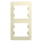 GLOSSA Рамка 2 поста вертикальная бежевая