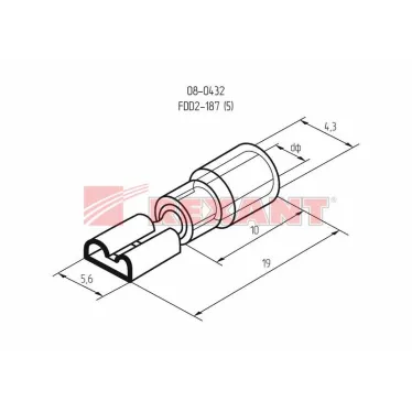 Клемма плоская изолир РПи-м 2.5-(4.8) РпИм 2-5 гнездо 5.6 мм 1.5-2.5 кв мм, REXANT