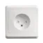 ЭТЮД Розетка скрытая без заземления со шторками белая