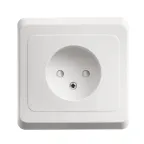 ЭТЮД Розетка скрытая без заземления со шторками белая