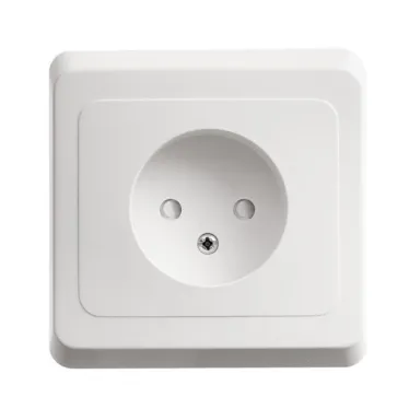 ЭТЮД Розетка скрытая без заземления со шторками белая