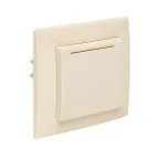 Валенсия розетка 1-местная с/з 16А кремова с крышкой и защ. штор.