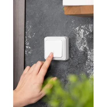 Рим Выключатель проходной одноклавишный 10А белый