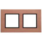Рамка на 2 поста, металл, Эра Elegance, медь+антр, 14-5202-14