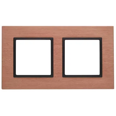 Рамка на 2 поста, металл, Эра Elegance, медь+антр, 14-5202-14