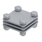 Соединитель с промежуточной пластиной для параллельного и перпендикулярного соединения полосы до 30 мм. Материал - горячеоцинкованная сталь.