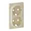 Valena LIFE Лицевая панель для двойной силовой розетки 2х2К+З Слоновая кость