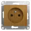 GLOSSA Розетка без заземления дуб в рамку