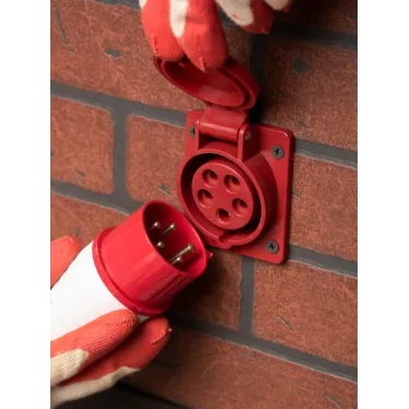 Вилка кабельная 32А 3Р+Е IP44 переносная 380В