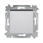 Выключатель одноклавишный Levit серебро / дымчатый чёрный