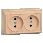 ОКТАВА Розетка двойная наружная сосна без крышки 10А