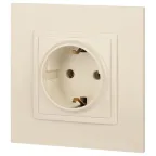 Розетка 2P+E Schuko, 16А-250В, Эра Elegance, сл.кость, 14-2101-02