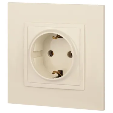 Розетка 2P+E Schuko, 16А-250В, Эра Elegance, сл.кость, 14-2101-02