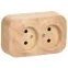 GLORY Розетка двухместная наружная без заземления сосна