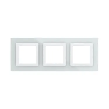 Рамка из натурального стекла, ''Avanti'', белая, 6 модулей