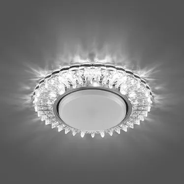 Светильник ДВО-15w GX53 без лампы со светодиодной подсветкой 4000К прозрачный хром