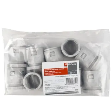 Коннектор для гофрированной трубы 32мм (10шт) Plast PROxima