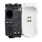 Выключатель одноклавишный, 2 модуля, белый