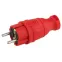 Вилка каучуковая з/з прямая 16A IP44 красная V8-RED-IP44