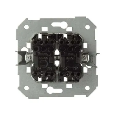 Кнопка двойная с подсветкой, 10А 250В, S82,82N, механизм