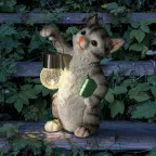 Светильник уличный ERASF22-10 на солнечной батарее садовый Умный кот 28 см