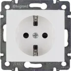 VALENA Розетка с заземлением со шторками в рамку белая
