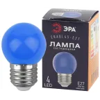 Лампа светодиодная для Белт-Лайт диод. шар син., 4SMD, 1W, E27 ERABL45-E27 LED Р45-1W-E27