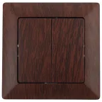 Выключатель Intro Solo 4-104-10 двухклавишный 10А-250В, IP20, СУ, венге